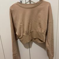 Felpa Bershka Beige, corta