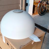 Lampadario bianco in vetro