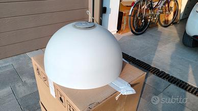 Lampadario bianco in vetro