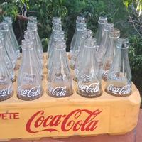 cassetta coca cola vintage con 24 bottiglie 