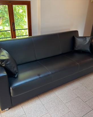 Divano letto in pelle