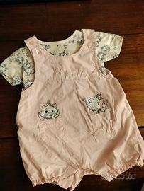 Completo bimba Disney  maglietta e pagliaccetto 