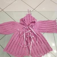 Mantellina di lana all'uncinetto 6-12 mesi