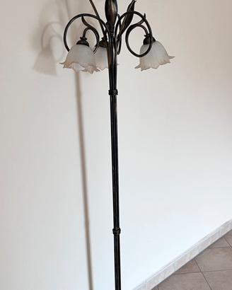 Piantana di qualità perfetta 5 luci a fiore vetro