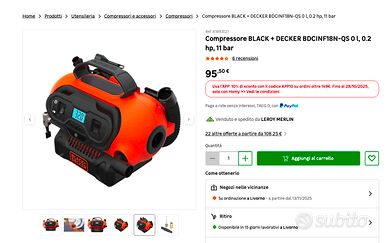Compressore elettrico portatile BLACK + DECKER