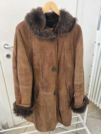 Montone donna vintage color marrone castano