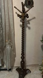 Appendiabiti piantata legno massello vintage noce