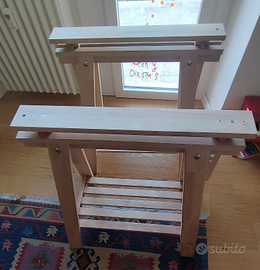 Cavalletti Ikea color legno con piano 150x75x3,5