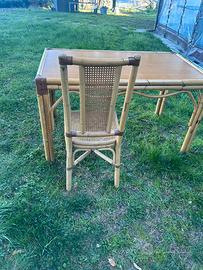 Tavolo con sedie bamboo