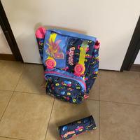 Zaino Seven Azzurro/Rosa + astuccio coordinato