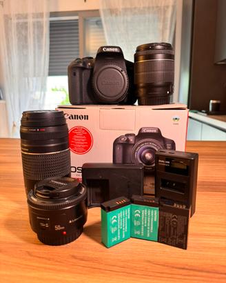 Kit canon eos 750d ottiche+gimball