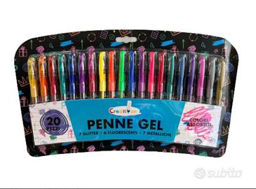 20 Penne Gel Assortite 7 Gel / 6 Fluo / 7 Metal