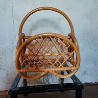 Porta riviste vintage in bambù 