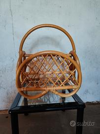 Porta riviste vintage in bambù 