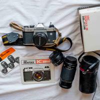 Pentax k1000, obiettivi 50mm f2 e 200mm f4