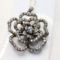 Stupendo pendente Vintage argento pietre CZ