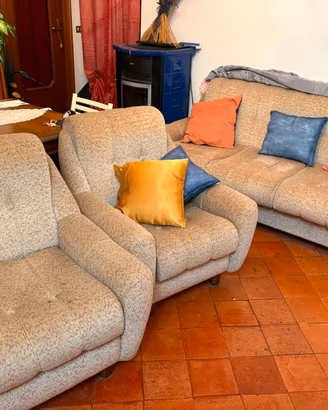 Tris Salotto Vintage: Divano Letto + 2 Poltrone