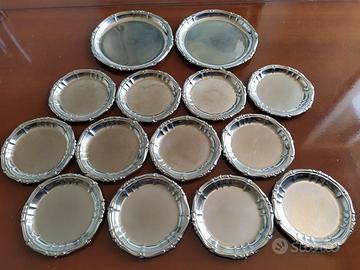 12 SOTTO BICCHIERI E SOTTO BOTTIGLIA  ACCIAIO INOX