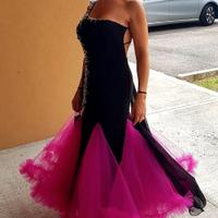 Abito danze standard nero e fuxia