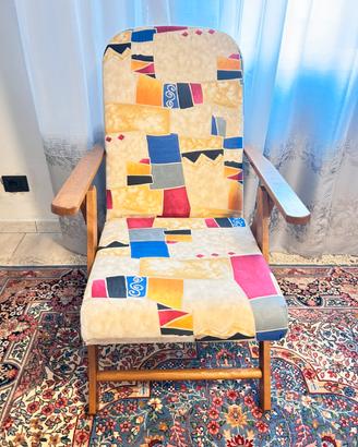 Poltrona a sdraio pieghevole vintage