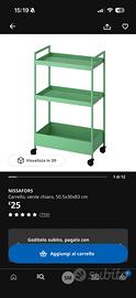 Carrellino ikea da cucina / salotto verde menta