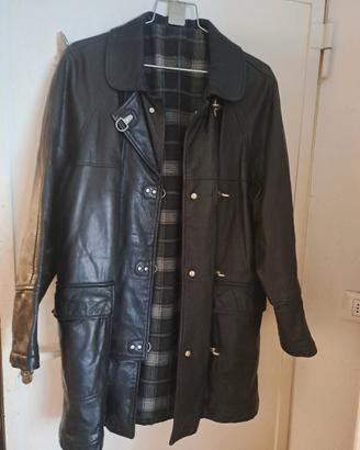 Giacca Vintage in Vera Pelle Nera – Stile Fireman