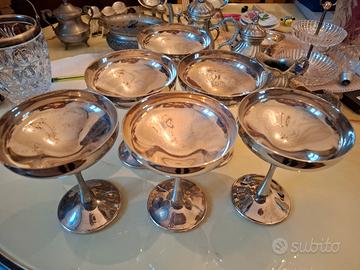 Coppe champagne in silver plate