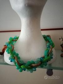 Bel girocollo  verde acqua/oro