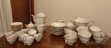 Servizio da caffè bianco con filo oro 12p