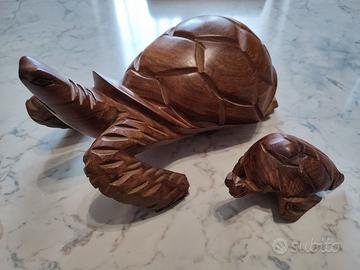 Tartarughe soprammobili in legno