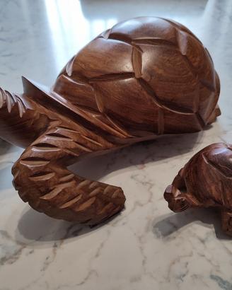 Tartarughe soprammobili in legno
