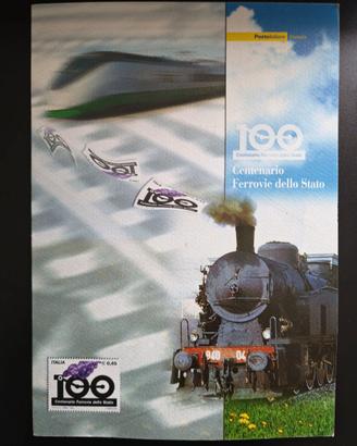 Folder Filatelico Centenario Ferrovie dello Stato