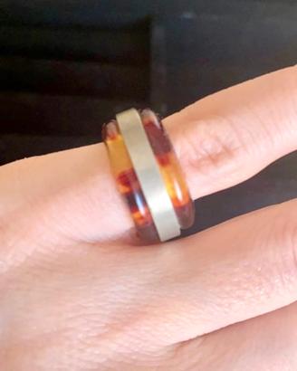 Ring #anello in #metallo #plastica #leopard