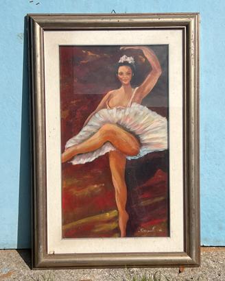 Dipinto vintage firmato Tomaselli 1984 – ballerina