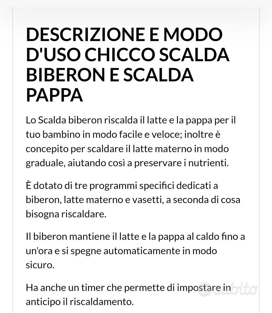 Chicco Scaldabiberon Neonato E Scalda Pappa Con Tre Programmi E