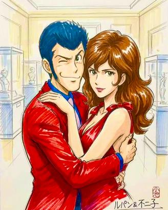 Lupin III & Fujiko - Stampa Artistica Concept Art