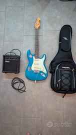 Chitarra elettrica Stratocaster con Amplificatore 