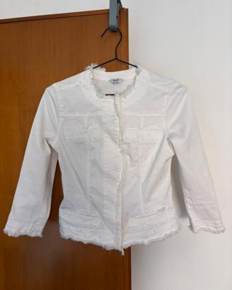 Giacca Denim Bianca LIU JO con Strass - Taglia 38