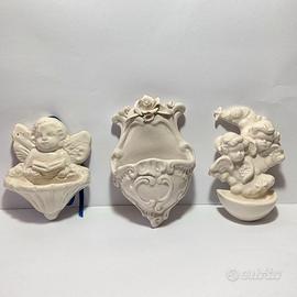 Lotto di tre Acquasantiere in Ceramica del 900.