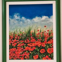 Quadro a olio papaveri