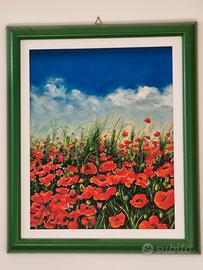 Quadro a olio papaveri