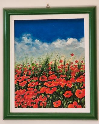 Quadro a olio papaveri