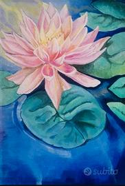 dipinto acrilico fiore di loto