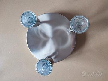 Triplo faretto Ideal Lux alluminio vintage 