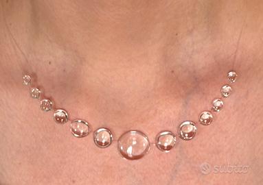 Parure collana+orecchini effetto gocce di rugiada