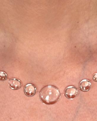Parure collana+orecchini effetto gocce di rugiada