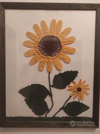 quadro uncinetto Girasole