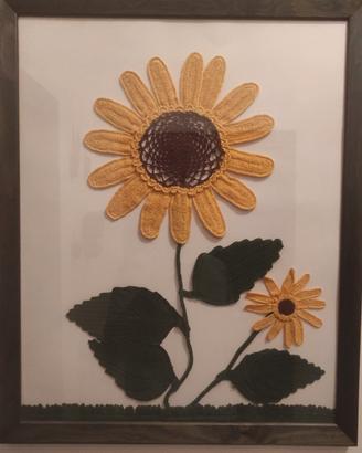 quadro uncinetto Girasole