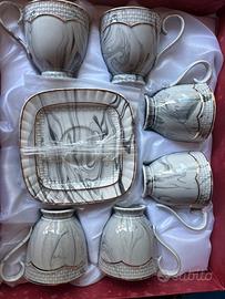 Servizio 6 tazzine caffe ceramica