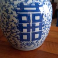 ANTICO VASO POTICHE IN PORCELLANA CINESE BIANCO-BL